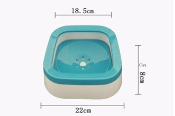 HKM-1392957 Mouth Wet-proof Cat Water Bowl - Durable Pet Drinking Dispenser in Pink, Blue, and Gray