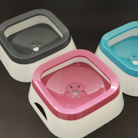 HKM-1392957 Mouth Wet-proof Cat Water Bowl - Durable Pet Drinking Dispenser in Pink, Blue, and Gray