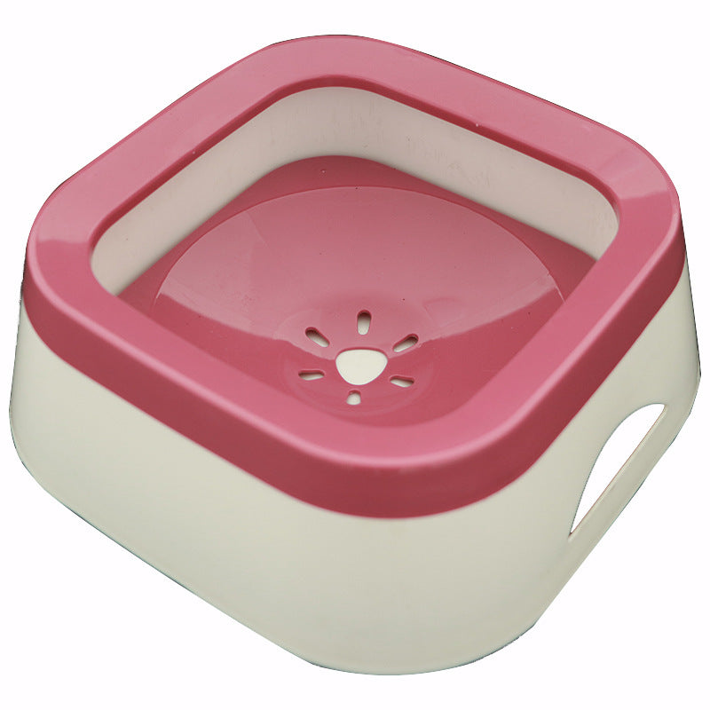 HKM-1392957 Mouth Wet-proof Cat Water Bowl - Durable Pet Drinking Dispenser in Pink, Blue, and Gray