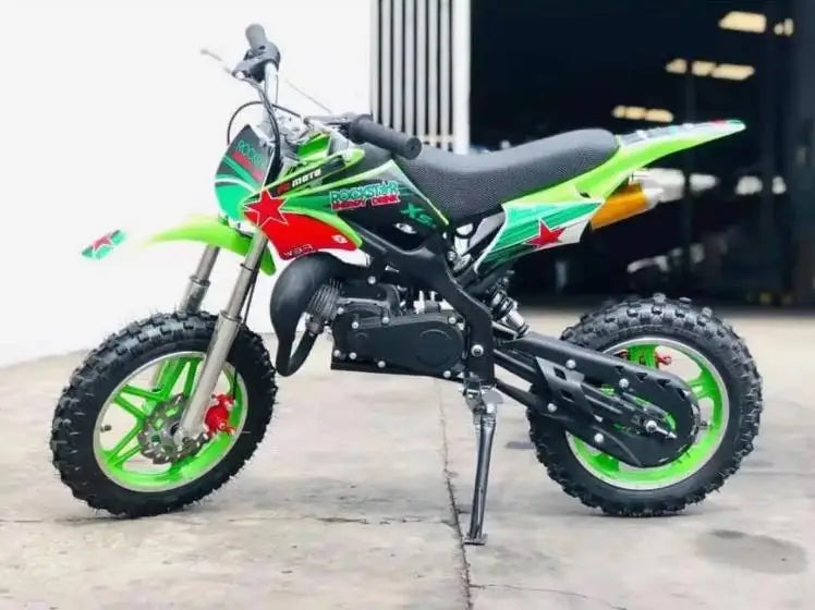 HKM-139347 49cc Kids Mini Sportbike Motorcycle with 10-Inch Wheels - 2-Stroke, Fast Dirt Bike for Children