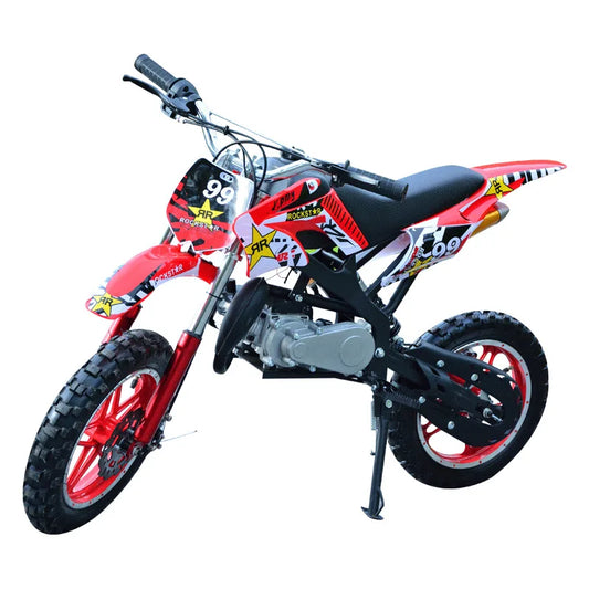 HKM-139347 49cc Kids Mini Sportbike Motorcycle with 10-Inch Wheels - 2-Stroke, Fast Dirt Bike for Children