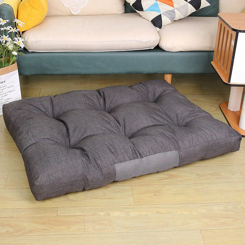 HKM-1394621 Thick and Warm Kennel Bed for Large Dogs - Winter-Ready Pet Nest in Gray, 98x77x12cm