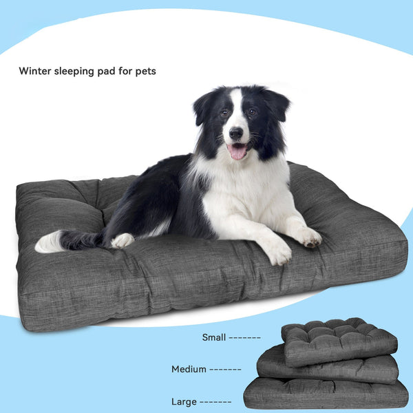 HKM-1394621 Thick and Warm Kennel Bed for Large Dogs - Winter-Ready Pet Nest in Gray, 98x77x12cm