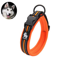 HKM-1394749 Breathable Mesh Pet Collar with Reflective Nylon - Various Colors and Sizes