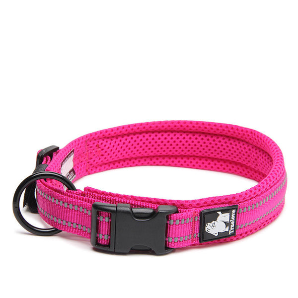 HKM-1394749 Breathable Mesh Pet Collar with Reflective Nylon - Various Colors and Sizes