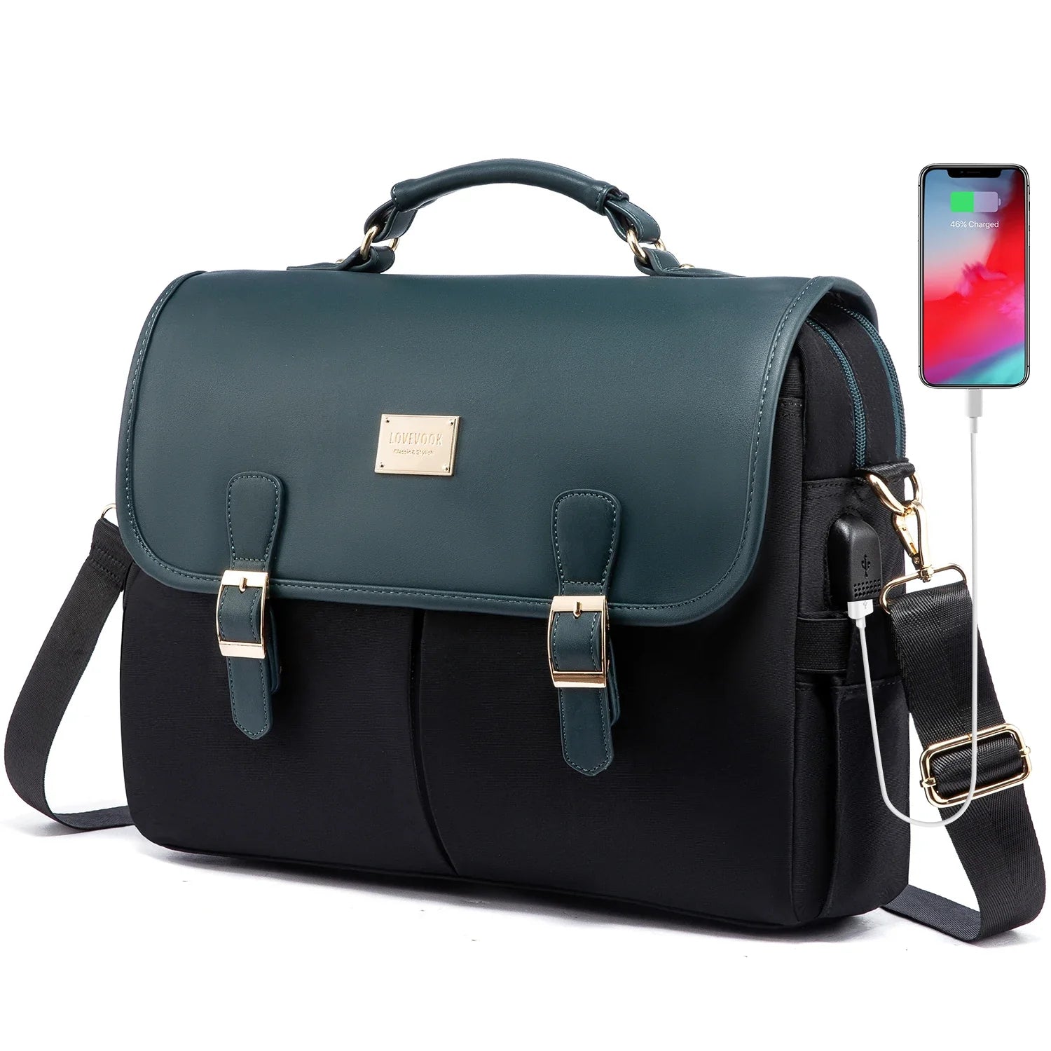 HKM-139475 Large 15.6 Inch Computer Bag for Women - Stylish Laptop Sleeve Case for Work and College