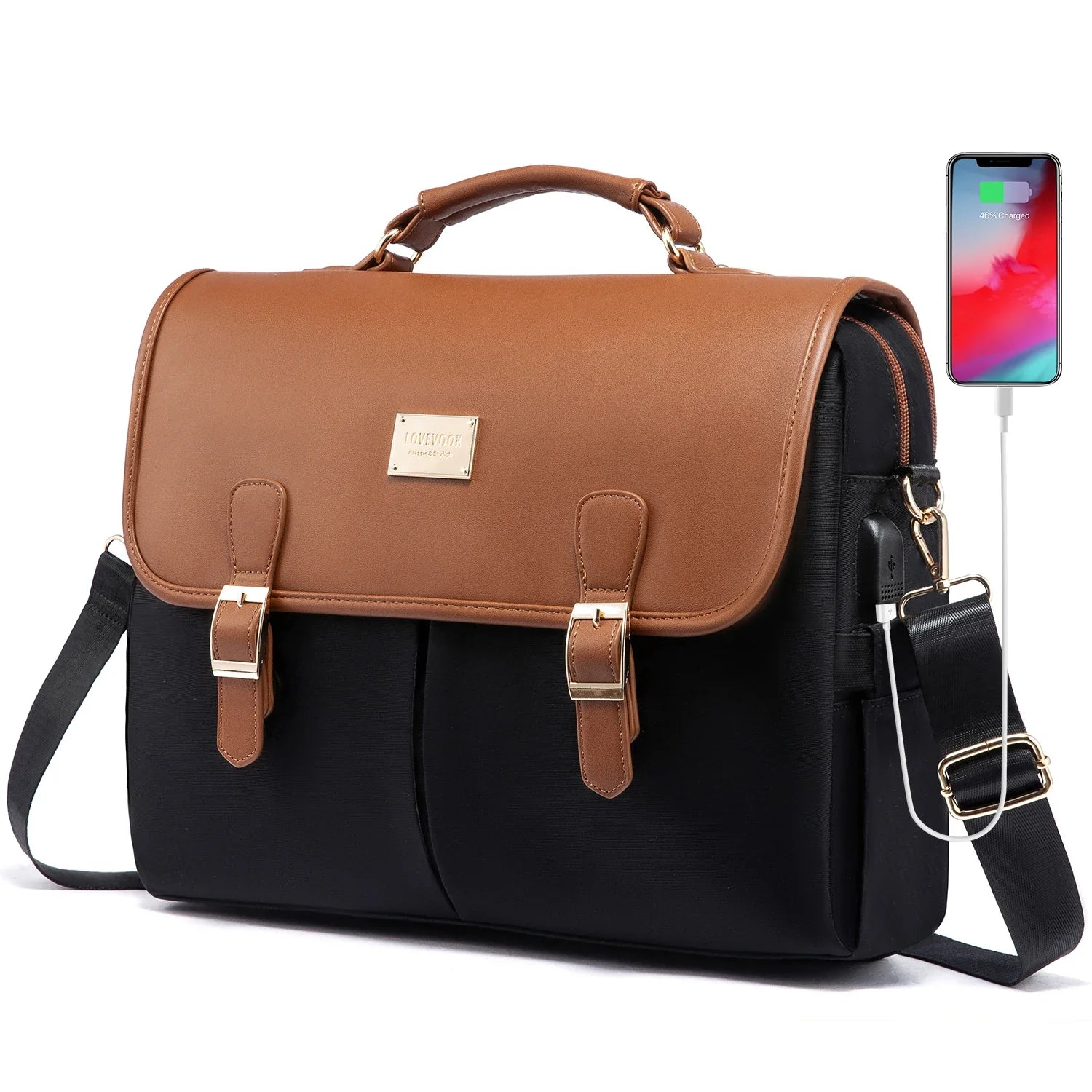 HKM-139475 Large 15.6 Inch Computer Bag for Women - Stylish Laptop Sleeve Case for Work and College