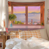 HKM-139475 Window Scenery Background Cloth, Polyester - Various Sizes & Colors
