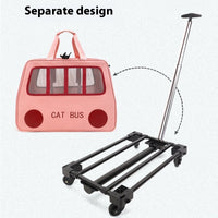 HKM-1395005 Foldable Portable Pet Trolley for Comfortably Transporting Up to Two Cats