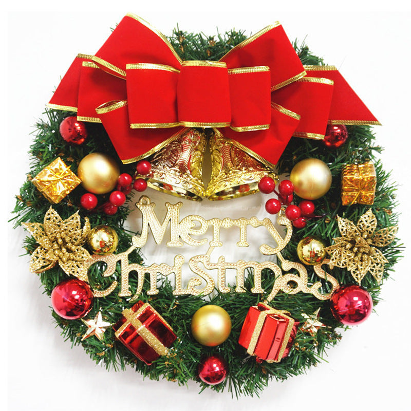 HKM-139539 Natural Pine Christmas Wreath with Pine Cones and Berries, Festive Decorative Garland for Home and Garden
