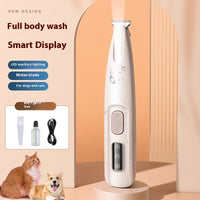 HKM-1396541 LED Dog Paw Trimmer with Widened Blade and Waterproof Design, Cordless Grooming Clippers with LED Display