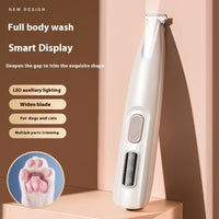 HKM-1396541 LED Dog Paw Trimmer with Widened Blade and Waterproof Design, Cordless Grooming Clippers with LED Display