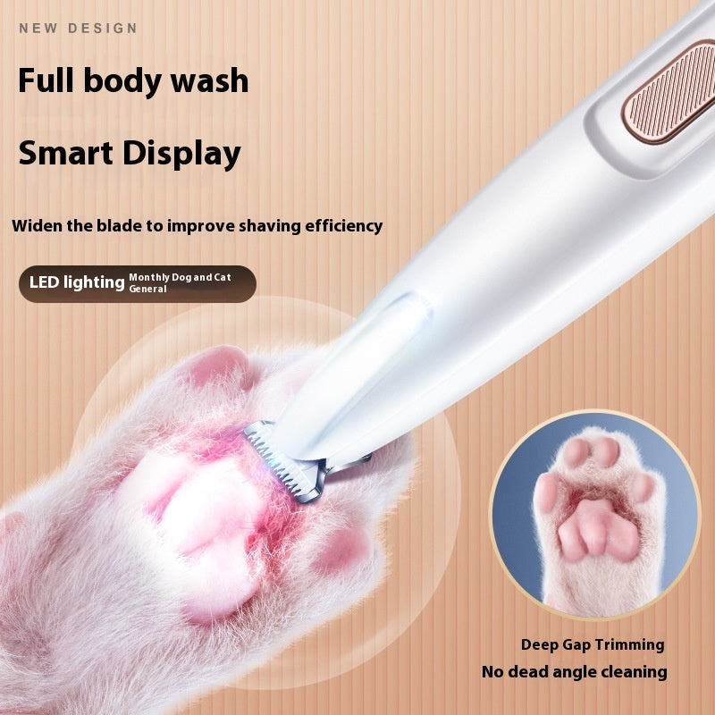 HKM-1396541 LED Dog Paw Trimmer with Widened Blade and Waterproof Design, Cordless Grooming Clippers with LED Display