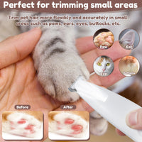 HKM-1396541 LED Dog Paw Trimmer with Widened Blade and Waterproof Design, Cordless Grooming Clippers with LED Display