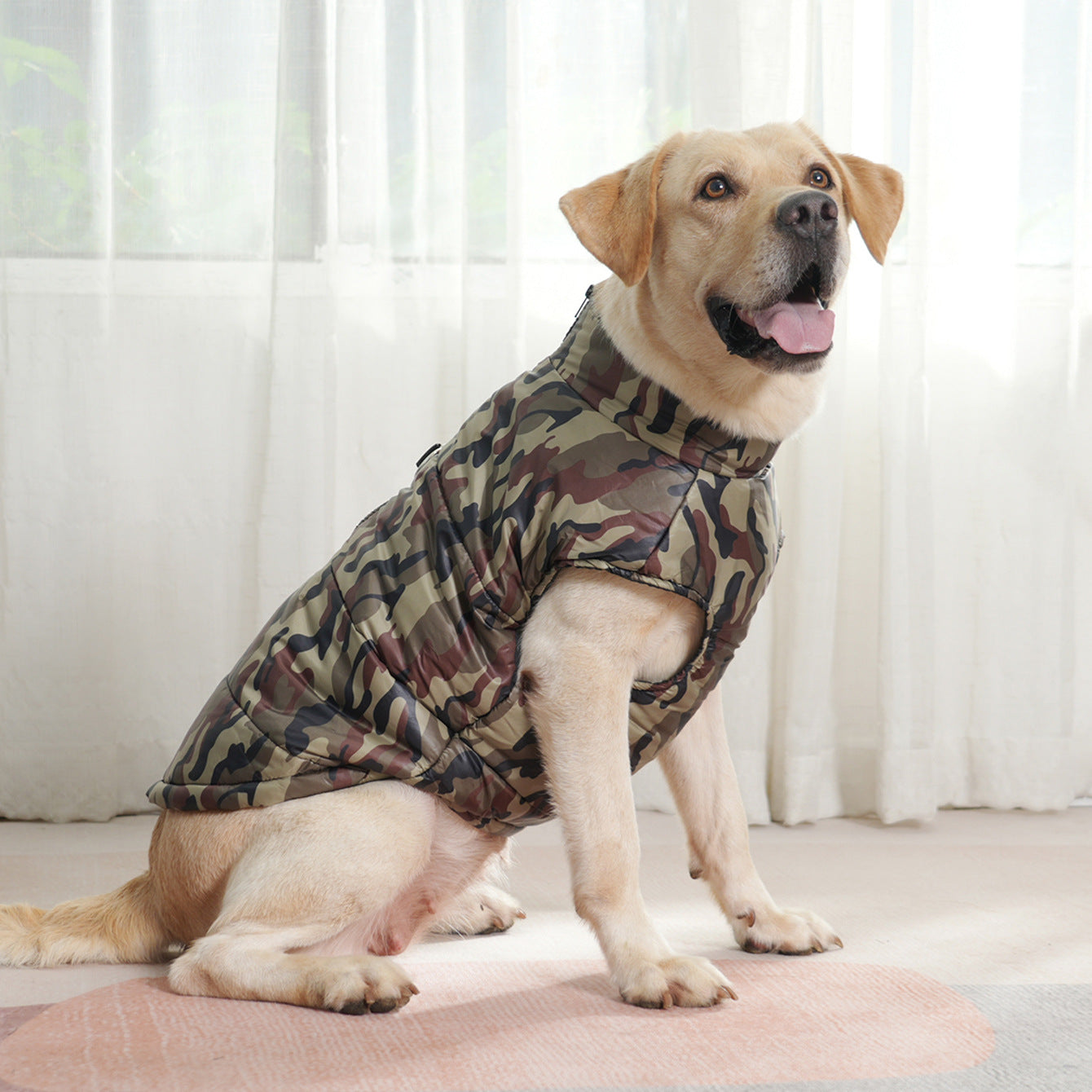 HKM-1397181 Winter Thickened Dog Camouflage Clothing in Black, Gray, Green, and Navy - Sizes 5XL, 6XL, 7XL