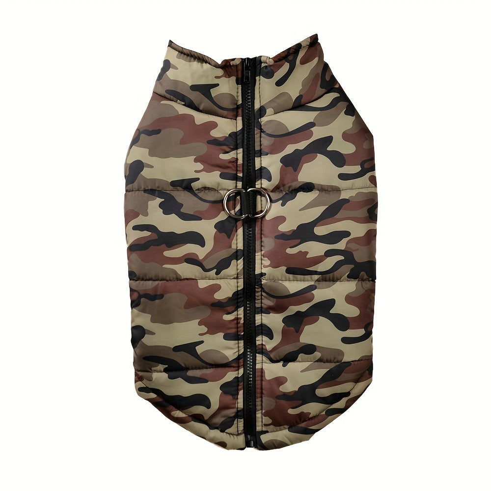 HKM-1397181 Winter Thickened Dog Camouflage Clothing in Black, Gray, Green, and Navy - Sizes 5XL, 6XL, 7XL