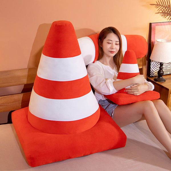 HKM-139731 Creative Round Cone Pillow - Colorful Ice Cream Cone Design for Home and Sofa