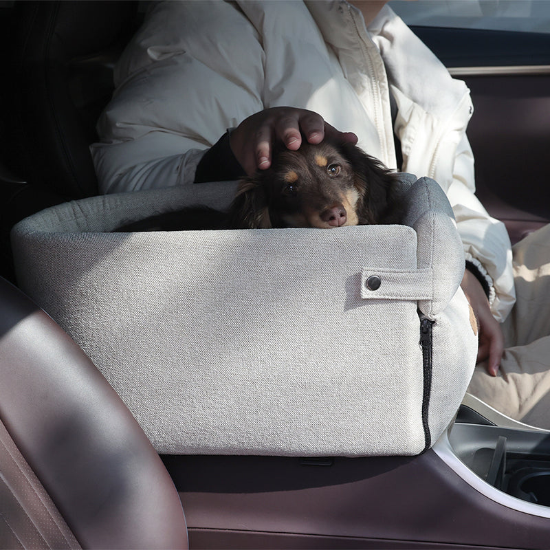 HKM-1397565 Portable Dog Car Seat Bed for Small Dogs and Cats - Safe, Breathable Travel Carrier with Nonslip Design
