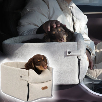 HKM-1397565 Portable Dog Car Seat Bed for Small Dogs and Cats - Safe, Breathable Travel Carrier with Nonslip Design