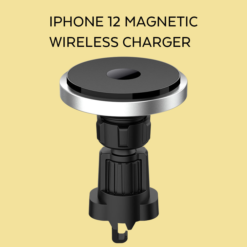 HKM-139795 Magnetic Wireless Charger for iPhone 12 and Compatible Models - Aluminum Alloy Design, 10W Fast Charging