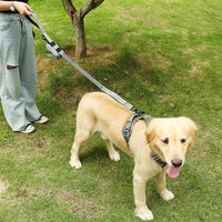 HKM-1398333 Elastic Retractable Dog Leash - Fluorescent Yellow/Army Green, Nylon Alloy, 1.45m Length, 240-280KG Pull Strength
