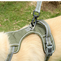 HKM-1398333 Elastic Retractable Dog Leash - Fluorescent Yellow/Army Green, Nylon Alloy, 1.45m Length, 240-280KG Pull Strength