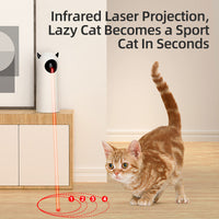 HKM-1399357 Automatic Infrared Cat Teaser Toy - Fashion Minimalist Design, White ABS & Silicone