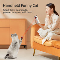 HKM-1399357 Automatic Infrared Cat Teaser Toy - Fashion Minimalist Design, White ABS & Silicone