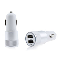HKM-139987 Dual USB Car Charger - 2.1A Aluminum Alloy Multi-Function Charging Head, Compatible with Tablets and Power Banks, Various Colors Available