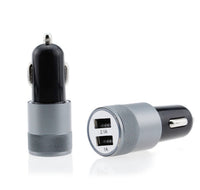HKM-139987 Dual USB Car Charger - 2.1A Aluminum Alloy Multi-Function Charging Head, Compatible with Tablets and Power Banks, Various Colors Available
