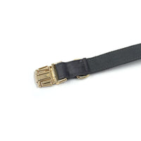 HKM-1400509 Dark Grey Velvet Pet Collar with Metal Buckle - Size XS to XL
