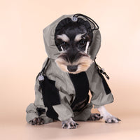 HKM-1400893 Large Dog Summer Sunscreen Stormsuit in Silver Gray - Casual Polyester Fabric