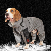HKM-1400893 Large Dog Summer Sunscreen Stormsuit in Silver Gray - Casual Polyester Fabric