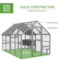HKM-1402173 Large 9' x 6' x 6' Chicken Coop with Nesting Boxes, Water-Resistant and UV-Proof Cover for 8-12 Chickens