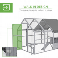 HKM-1402173 Large 9' x 6' x 6' Chicken Coop with Nesting Boxes, Water-Resistant and UV-Proof Cover for 8-12 Chickens