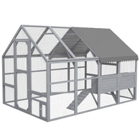 HKM-1402173 Large 9' x 6' x 6' Chicken Coop with Nesting Boxes, Water-Resistant and UV-Proof Cover for 8-12 Chickens