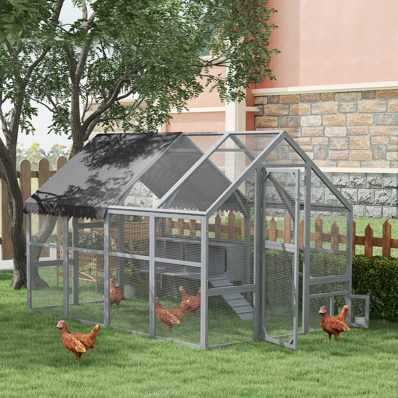 HKM-1402173 Large 9' x 6' x 6' Chicken Coop with Nesting Boxes, Water-Resistant and UV-Proof Cover for 8-12 Chickens