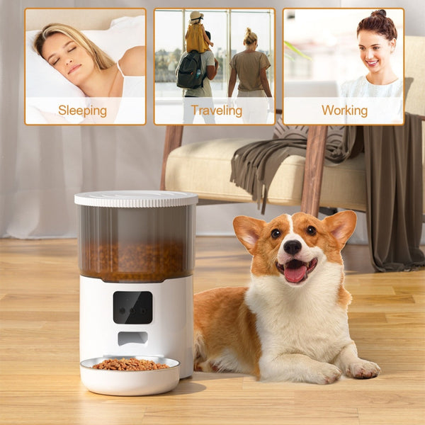 HKM-1402301 Automatic Pet Feeder for Dogs and Cats - 4L Capacity with USB and Adapter Options