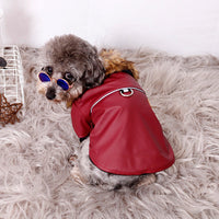 HKM-1402685 Reflective Warm Pet Fur Coat with Fur Collar for Cold Weather