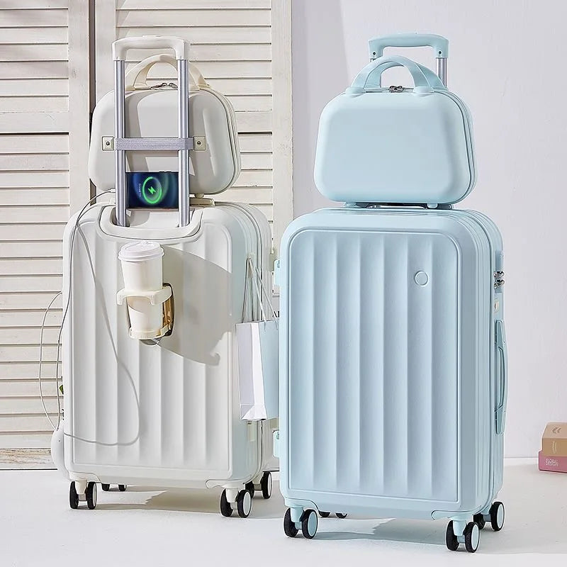 HKM-140307 Custom ABS Luggage Set - Multifunctional Travel Suitcases in 20/24/28 Inch Sizes