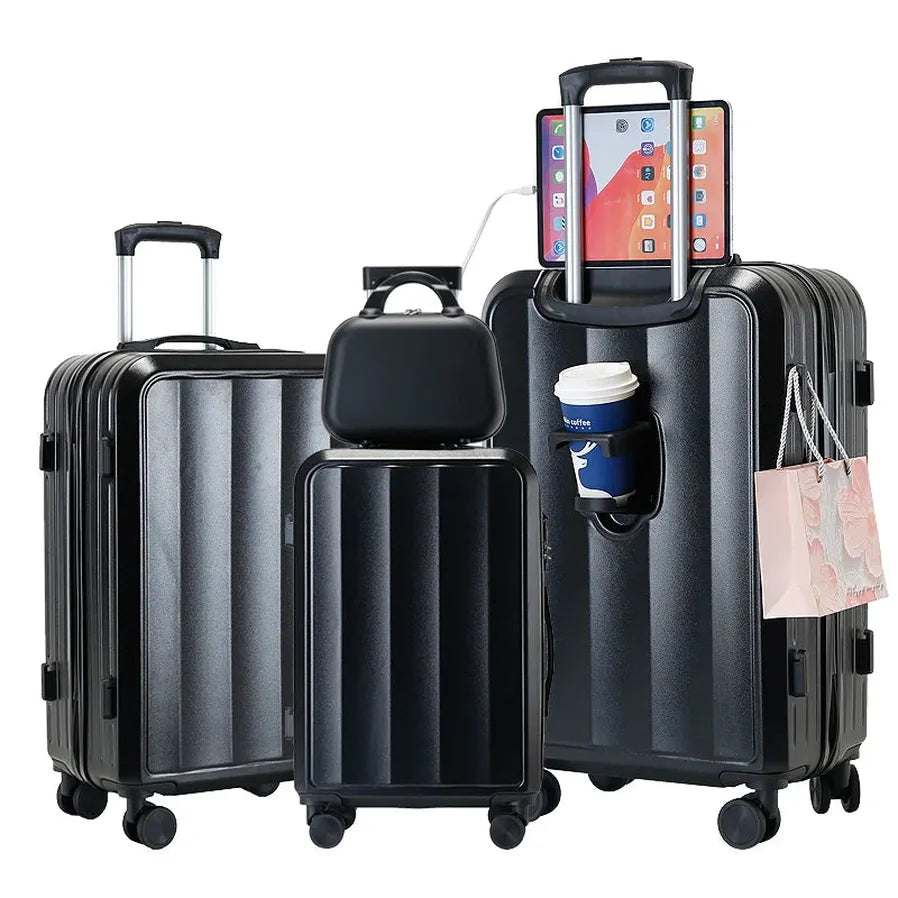 HKM-140307 Custom ABS Luggage Set - Multifunctional Travel Suitcases in 20/24/28 Inch Sizes
