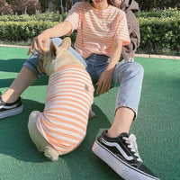 HKM-1403581 Bipedal Striped Modal Cotton T-Shirt for Small Dogs and Cats - Parent-Child Matching Outfit