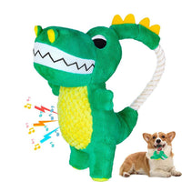 HKM-140435 Durable Plush Dinosaur Chew Toy with Squeaker for Interactive Play - Soft Dog Toy