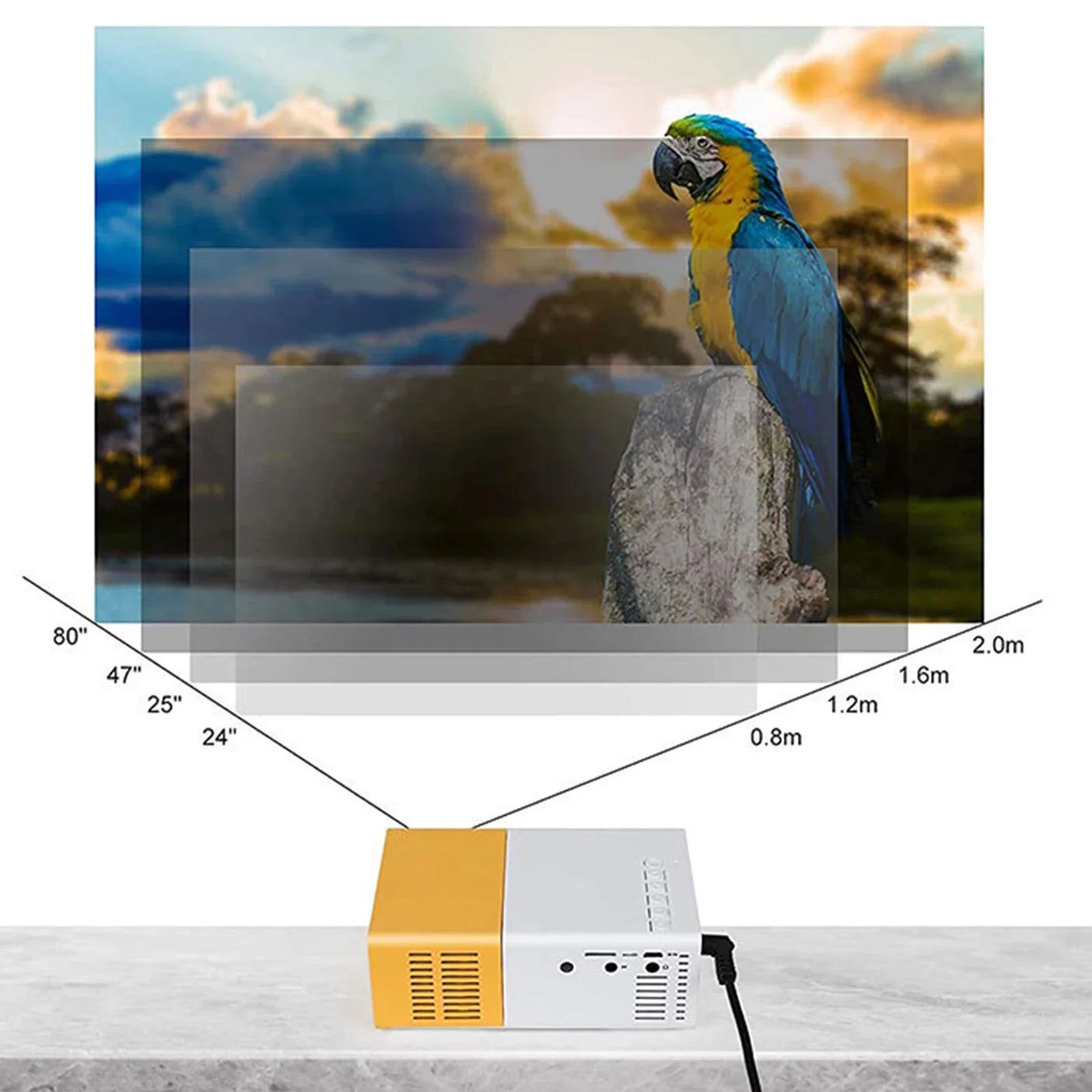 HKM-140435 Portable Mini Projector with 1080P Support and LED Technology for Home Entertainment