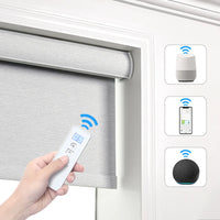 HKM-140499 Motorized Blackout Roller Blinds with Smart Remote Control for Easy Installation in Home or Office