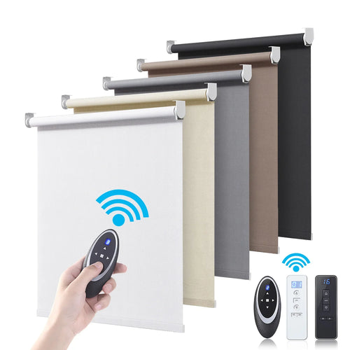 HKM-140499 Motorized Blackout Roller Blinds with Smart Remote Control for Easy Installation in Home or Office