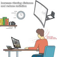 HKM-140627 12-Inch Curved Mobile Phone Screen Magnifier with Anti-Slip Holder and High-Definition Lens