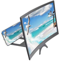 HKM-140627 12-Inch Curved Mobile Phone Screen Magnifier with Anti-Slip Holder and High-Definition Lens