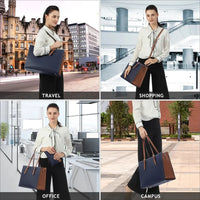 HKM-140627 Custom Ladies Handbags Set - 2pcs Shoulder Bags with Wallet for Office and Laptop Use