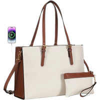 HKM-140627 Custom Ladies Handbags Set - 2pcs Shoulder Bags with Wallet for Office and Laptop Use